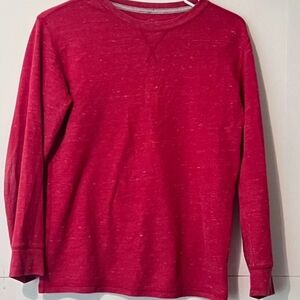 Faded Glory Boys Waffle Knit Thermal T-Shirt Size XL/XG (14-16) Red Long Sleeve
